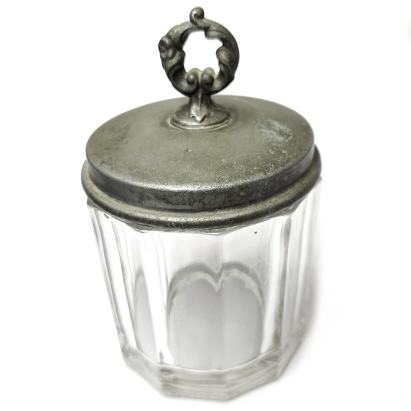 Vintage Condensed Milk Glass & Metal Container - Picture 3 of 6